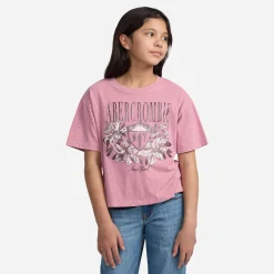 Kids Abercrombie Kids Tops>Floral Ny Crest T-shirt 5-18