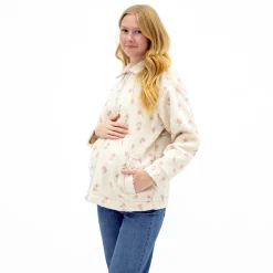 Bella Maternite Floral Sherpa Jacket
