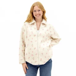 Bella Maternite Floral Sherpa Jacket