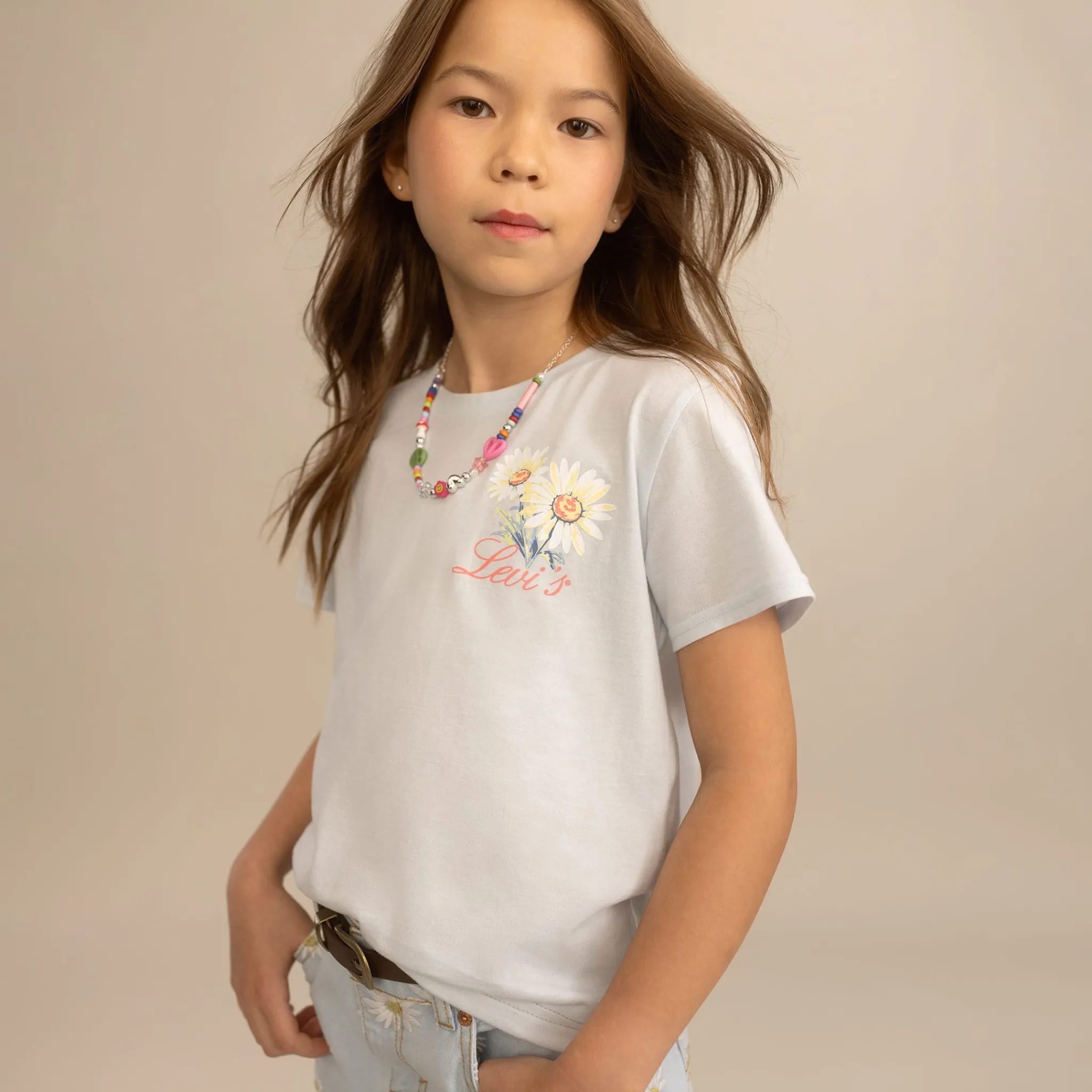 Kids Levis Tops>Floral Stamp T-shirt 7-16y