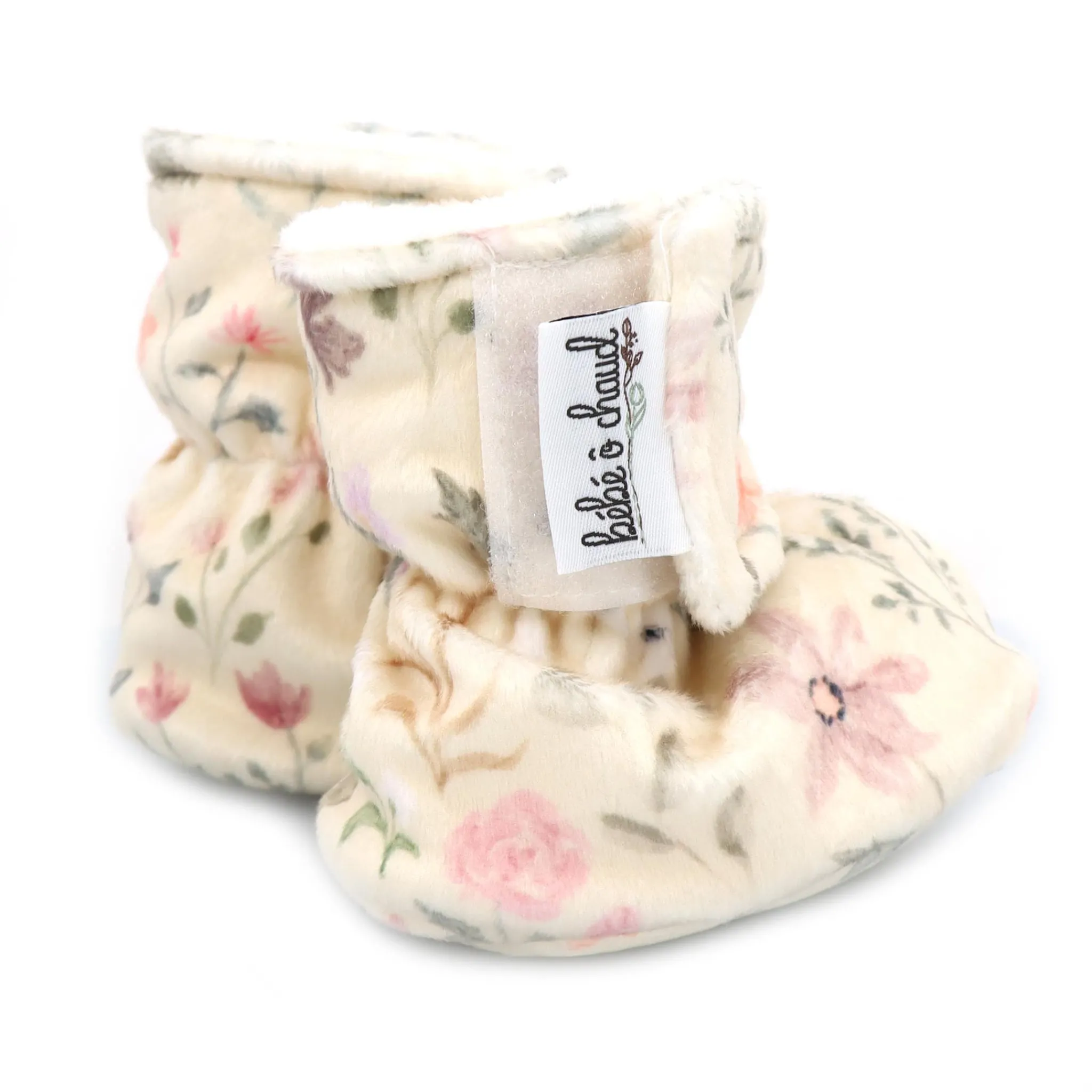 Bebe O Chaud Floral Velux Slippers 6-18m