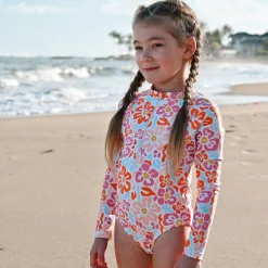 Kids Look Swimsuits>Flower Power Long Sleeves Swimsuit 2-14y
