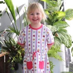 Kids Birdz Flower Stripe Dress 2-10y