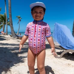 Kids Birdz Flower Stripe Uv Swimsuit 2-10
