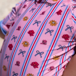 Kids Birdz Flower Stripe Uv Swimsuit 2-10