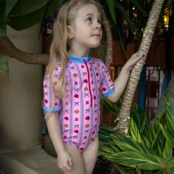 Kids Birdz Flower Stripe Uv Swimsuit 2-10