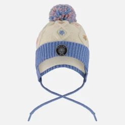 Deux par Deux Flowers Knit Hat 6-24m