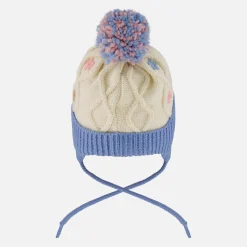 Deux par Deux Flowers Knit Hat 6-24m