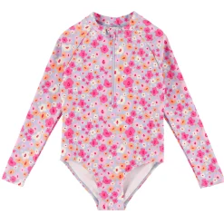 Kids Look Swimsuits>Flowers Long Sleeve Swimsuit 2-14y