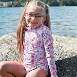 Kids Look Swimsuits>Flowers Long Sleeve Swimsuit 2-14y