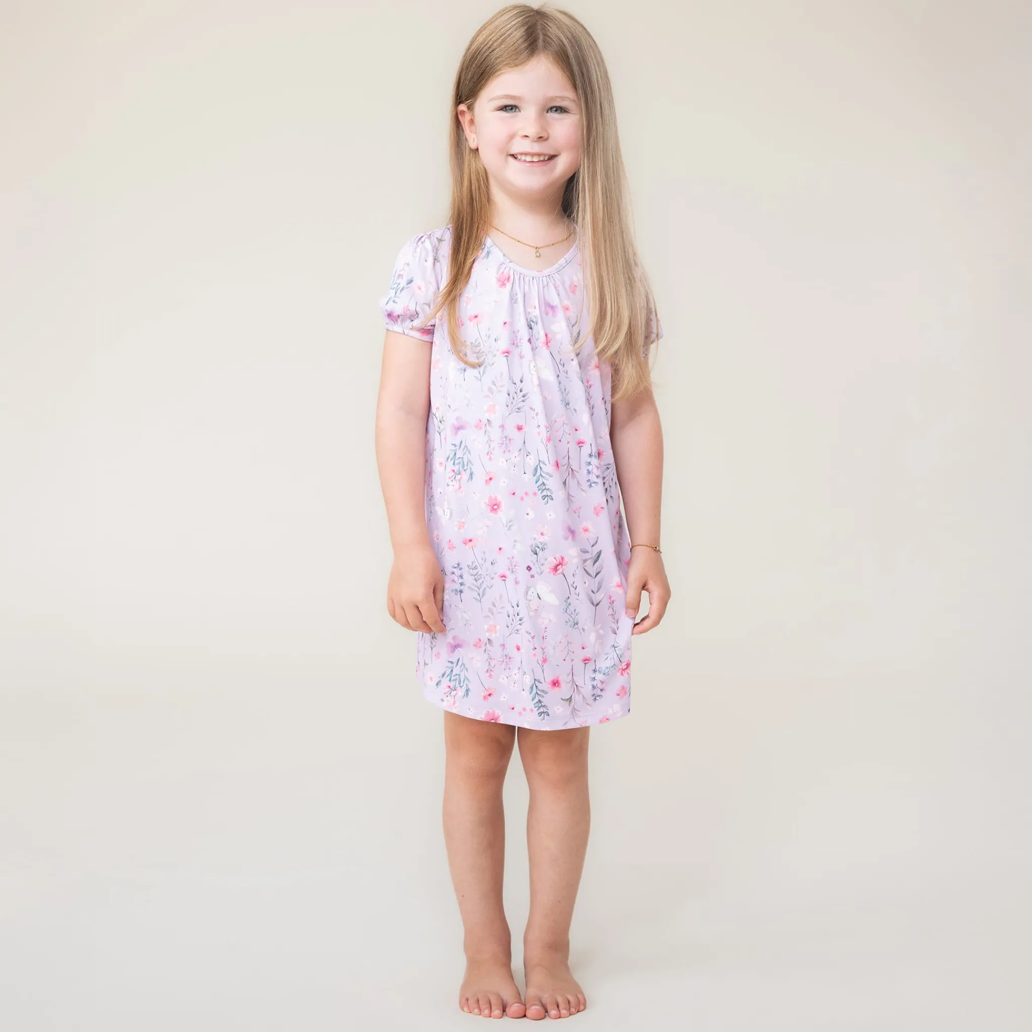 Kids Nano Pajamas & Bathrobes>Flowers Nightgown 2-12