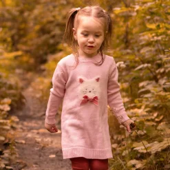 Kids Chat Botte Flowers Poetry Knit Dress 2-8