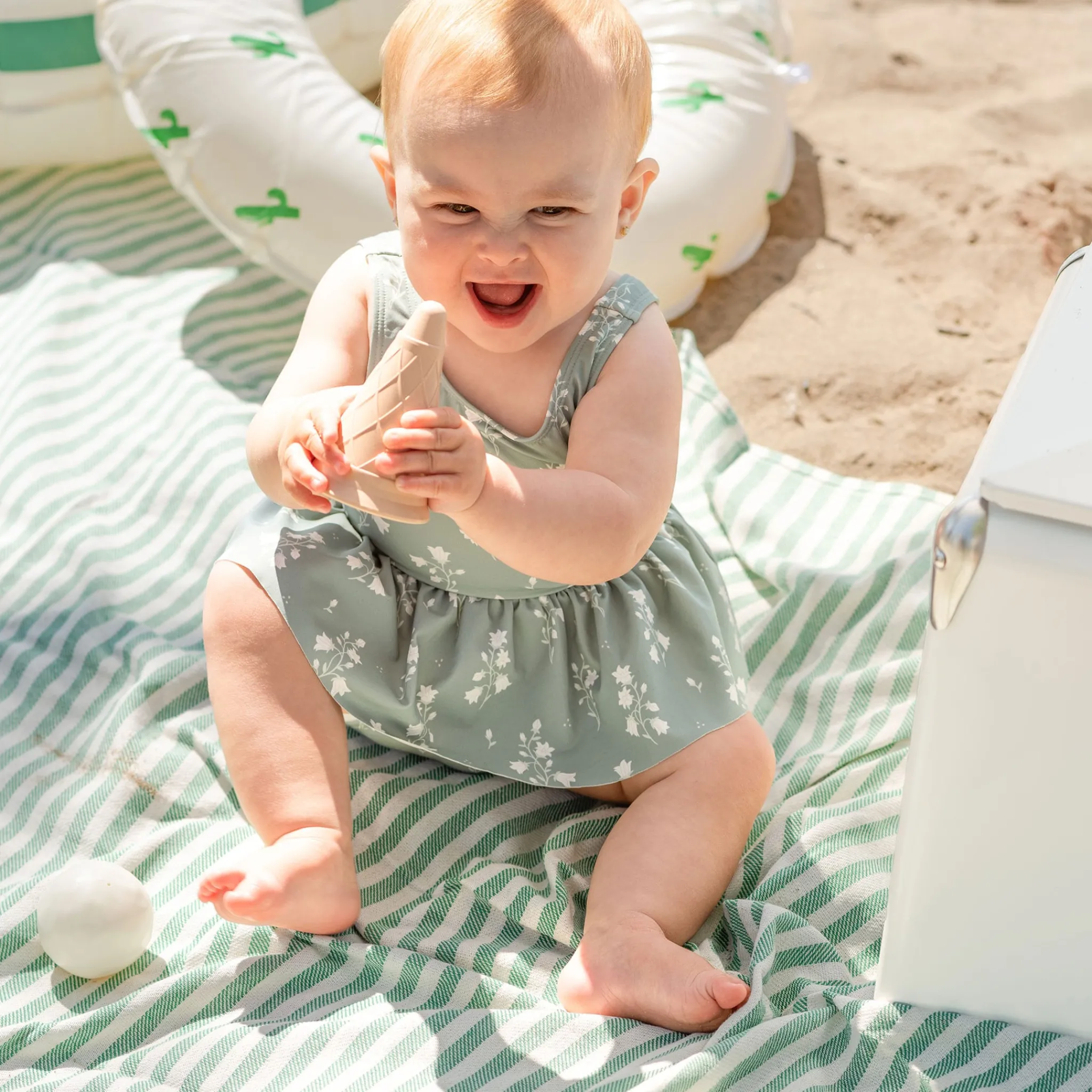 Petit Lem Flowers Printed Swimsuit 6-24m