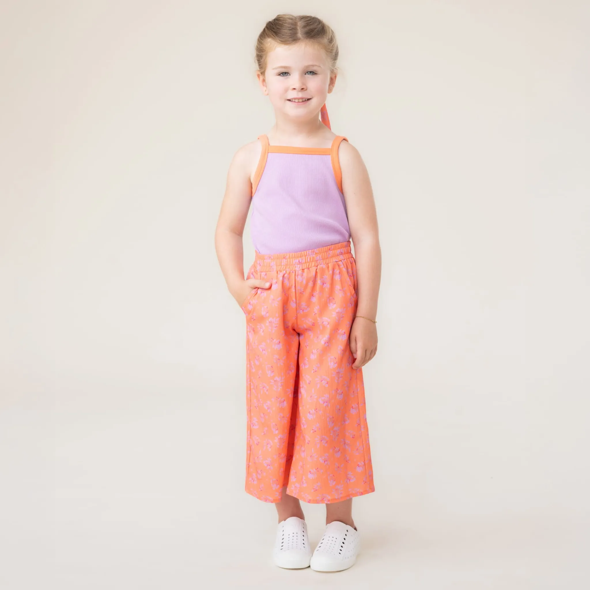 Kids Nano Flowers Ribbed Tank Top 2-12