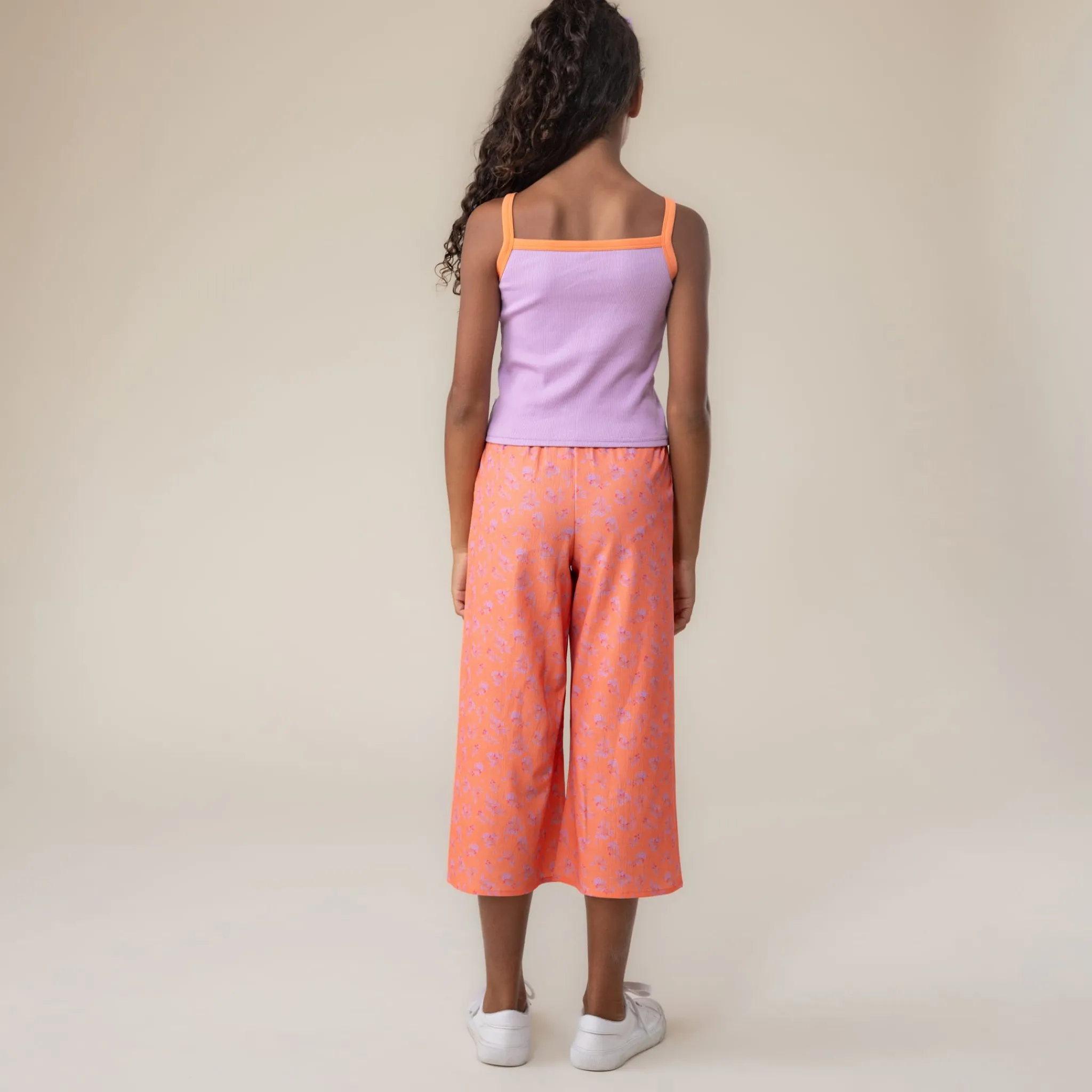Kids Nano Flowers Ribbed Tank Top 2-12