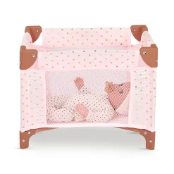Babi Dolls>Folding Playpen for Baby Doll - Pink Stars