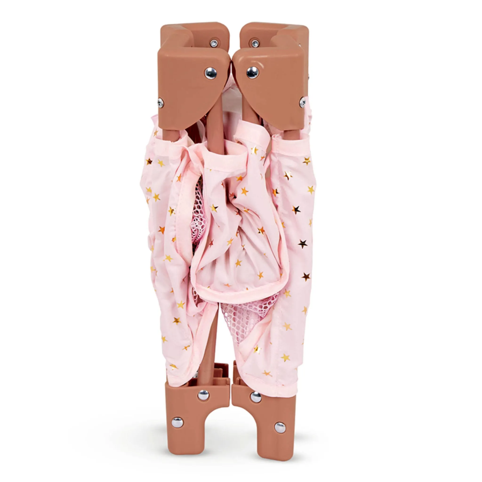 Babi Dolls>Folding Playpen for Baby Doll - Pink Stars
