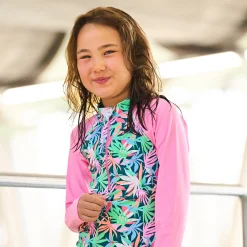 Kids Color Kids Swimsuits>Foliage Aop Uv Swimsuit 2-12