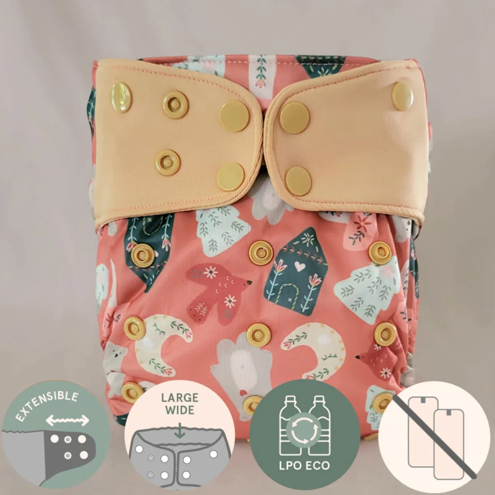 BOY La Petite Ourse Forest Cloth Diaper 8-35lb