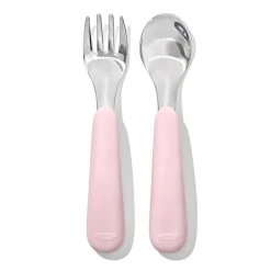 Kids Oxo Tot Tableware|Plates & Placemats>Fork & Spoon Set - Blossom