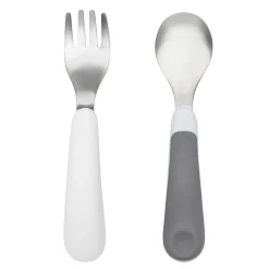 Kids Oxo Tot Breastfeeding|Tableware>Fork & Spoon Set - Grey
