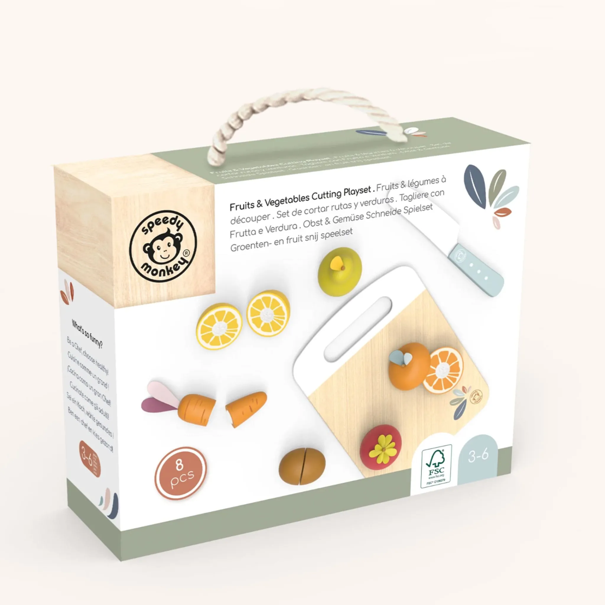 Kids Speedy Monkey Fruits & Vegetables Cutting Playset