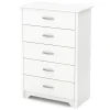 South Shore Storage Furniture>Fusion 5-Drawer Chest - Pure White