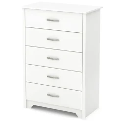 South Shore Storage Furniture>Fusion 5-Drawer Chest - Pure White