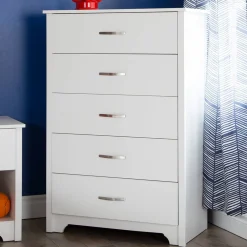 South Shore Storage Furniture>Fusion 5-Drawer Chest - Pure White