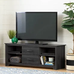 South Shore Fusion TV Stand with Drawers for TVs up to 60" - Gray Oak