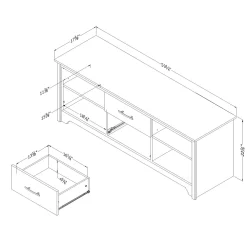 South Shore Fusion TV Stand with Drawers for TVs up to 60