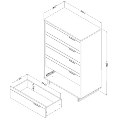 South Shore Fynn 5-Drawer Chest - Gray Oak