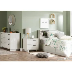 South Shore Fynn Twin Headboard with Storage - Winter Oak