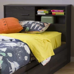 South Shore Fynn Twin Headboard with Storage - Gray Oak