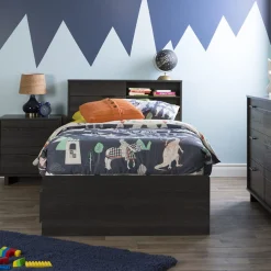 South Shore Fynn Twin Headboard with Storage - Gray Oak
