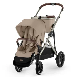 Kids Cybex Strollers|Strollers & Trailers>Gazelle S 2 Stroller - Taupe Frame with Almond Beige Seat
