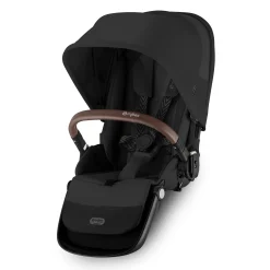 Kids Cybex Strollers|Strollers & Trailers>Gazelle S Second Seat – Moon Black with Brown Bumper Bar
