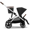 Kids Cybex Gazelle S Stroller - Silver Frame with Moon Black Seat
