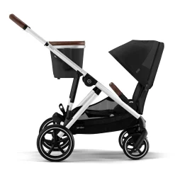 Kids Cybex Gazelle S Stroller - Silver Frame with Moon Black Seat