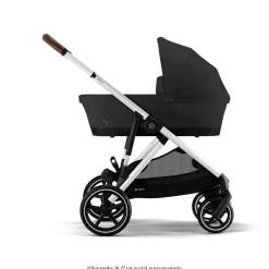 Kids Cybex Gazelle S Stroller - Silver Frame with Moon Black Seat