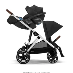 Kids Cybex Gazelle S Stroller - Silver Frame with Moon Black Seat