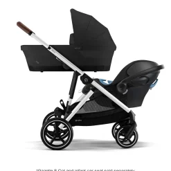 Kids Cybex Gazelle S Stroller - Silver Frame with Moon Black Seat