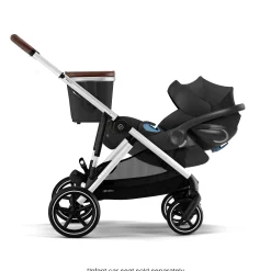 Kids Cybex Gazelle S Stroller - Silver Frame with Moon Black Seat