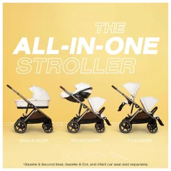 Kids Cybex Gazelle S Stroller - Silver Frame with Moon Black Seat
