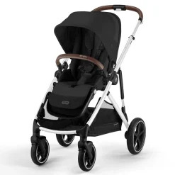 Kids Cybex Gazelle S Stroller - Silver Frame with Moon Black Seat