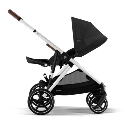 Kids Cybex Gazelle S Stroller - Silver Frame with Moon Black Seat