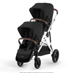 Kids Cybex Gazelle S Stroller - Silver Frame with Moon Black Seat