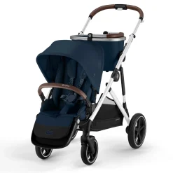 Kids Cybex Strollers|Strollers & Trailers>Gazelle S Stroller - Silver Frame with Ocean Blue Seat