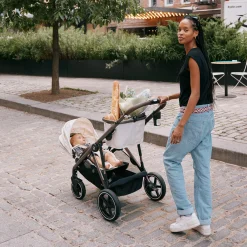 Kids Cybex Strollers|Strollers & Trailers>Gazelle S Stroller - Taupe Frame with Seashell Beige Seat