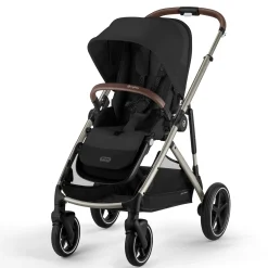 Kids Cybex Gazelle S Stroller - Taupe Frame with Moon Black Seat